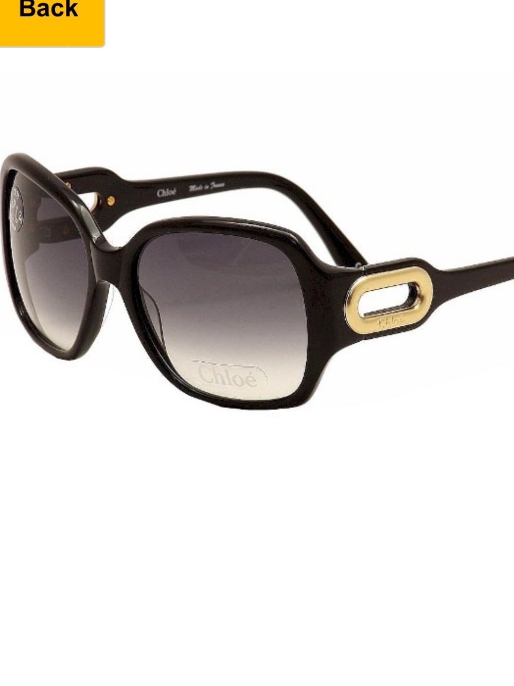 Chloe Black Sunglasses with Gold Accent